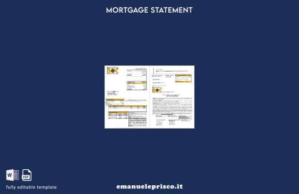 estratto conto ipotecario della Banca di Ceylon in stile verificato in modello d